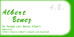 albert bencz business card
